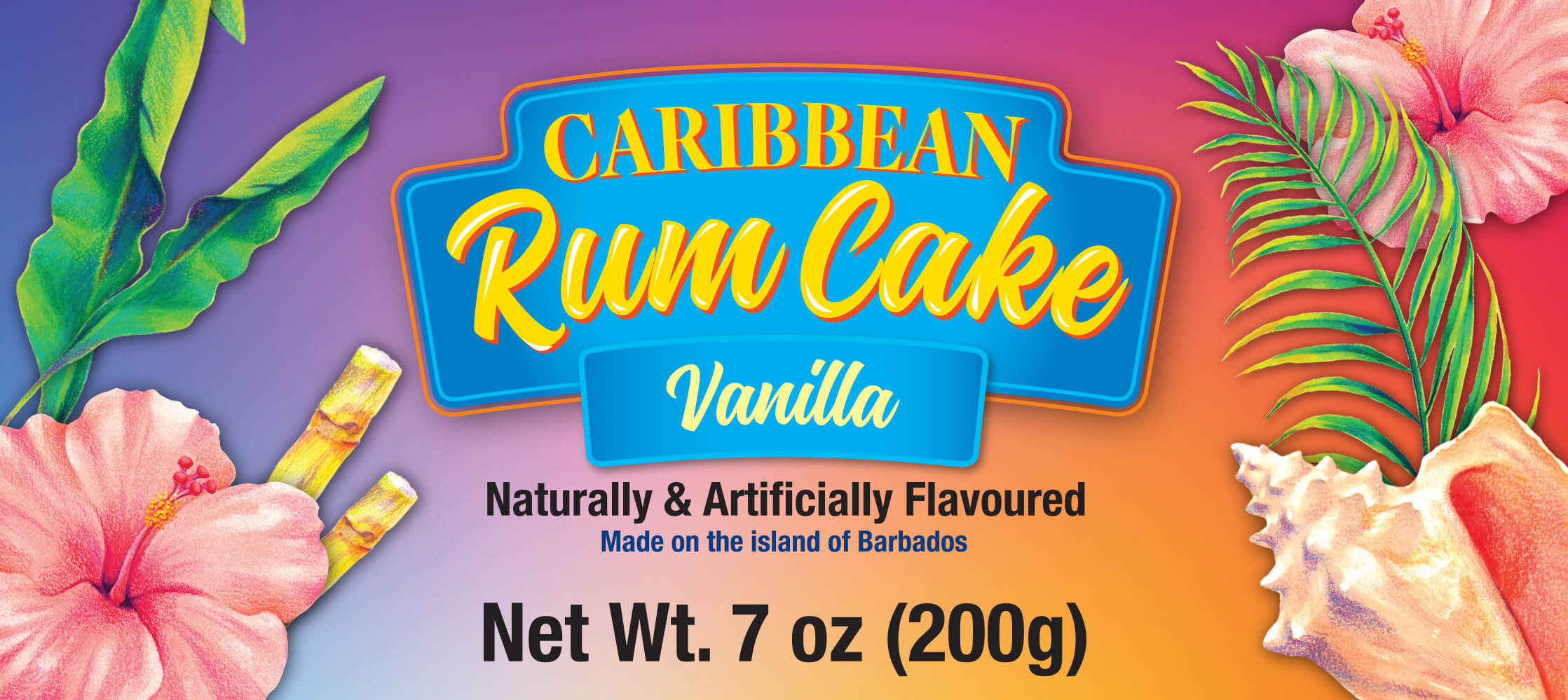 Caribbean Rum Cake vanilla product box